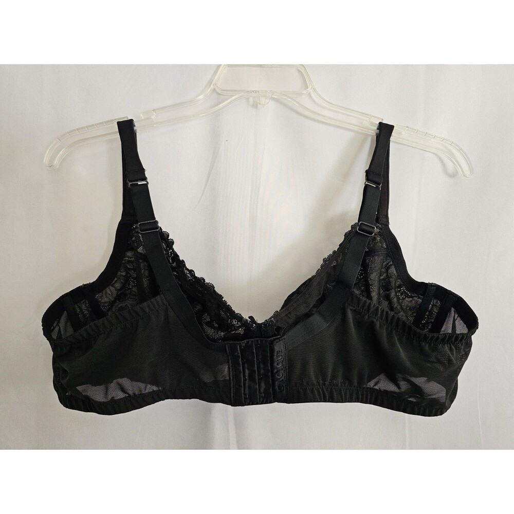 Cacique Women’s Black Lace Unlined Full Coverage Bra Size 48C Adjustable Straps